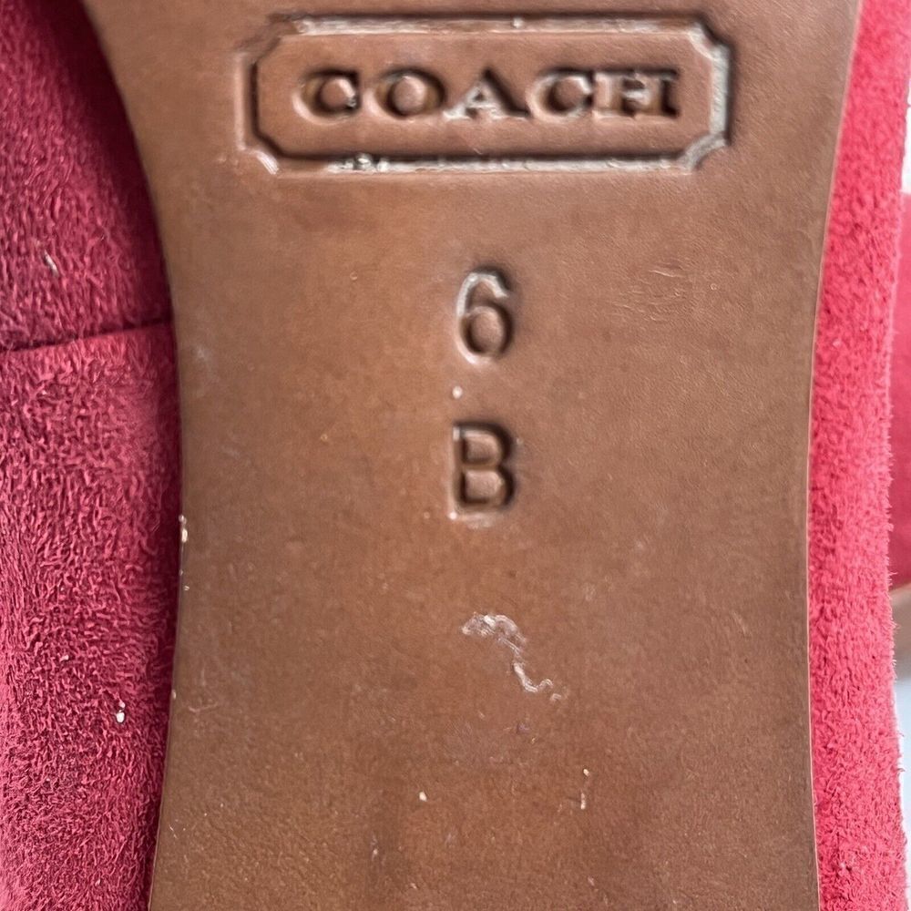 Coach Urban Women's Size 6 Red Suede Classic Pump Heels - Picture 10 of 15
